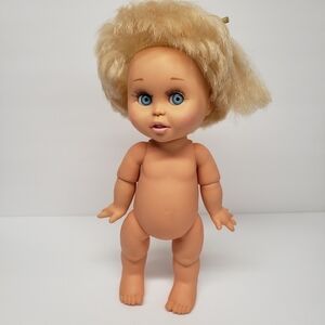 Galoob 13" Baby Face Doll So Innocent Cynthia Blonde Blue Eyes 1990 Vintage Doll